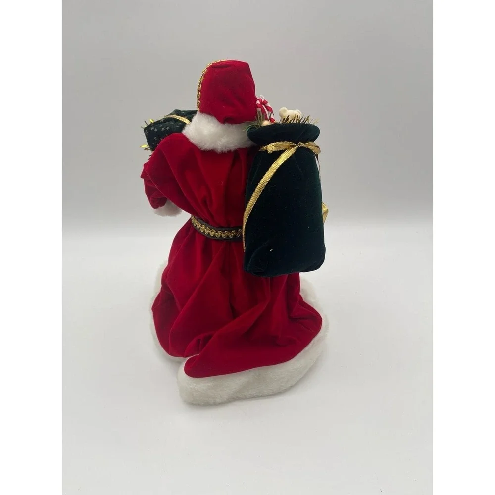 Roman Vintage Santa Claus Porcelain Tree Topper Table Decor Red Velvet 12345